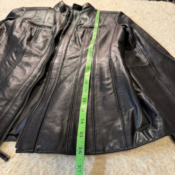 Jones New York Womens Black Leather Jacket Size Medium - Picture 11 of 15